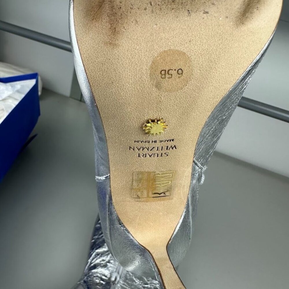 Stuart Weitzman Stuart Outrider 100 Boot In Silver - image 8